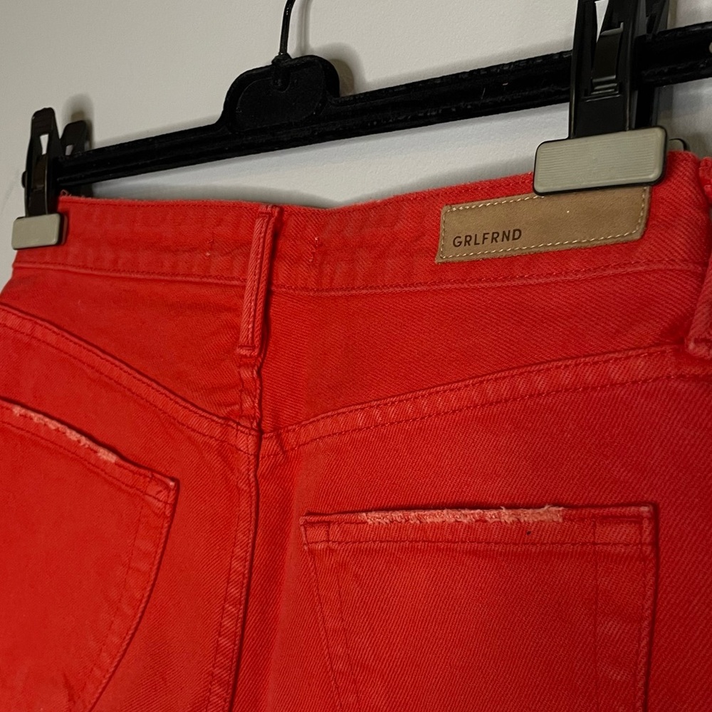 GRLFRND Bright Red Jean Shorts